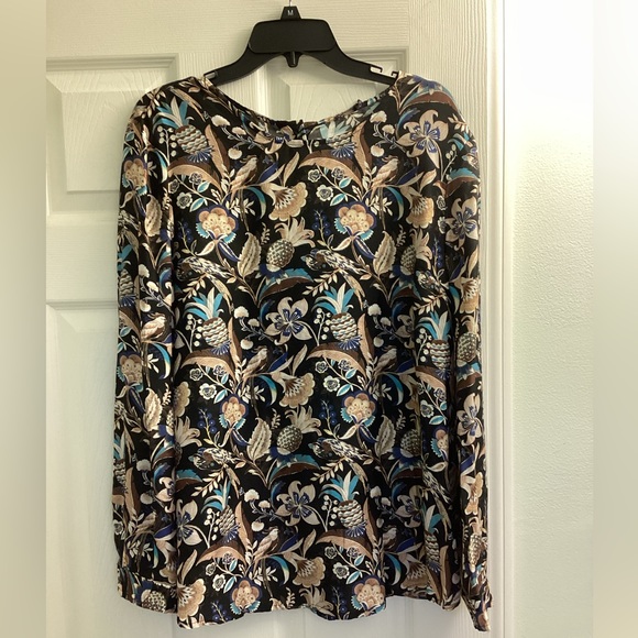 J. McLaughlin Tops Floral J Mclaughlin Silk Blend Blouse Size Xl